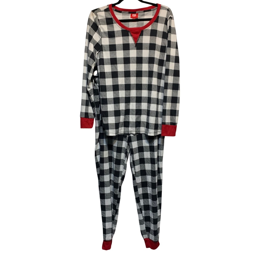Family PJs Christmas Pajama Set Large Buffalo Plaid Waffle Knit Cabin Rustic